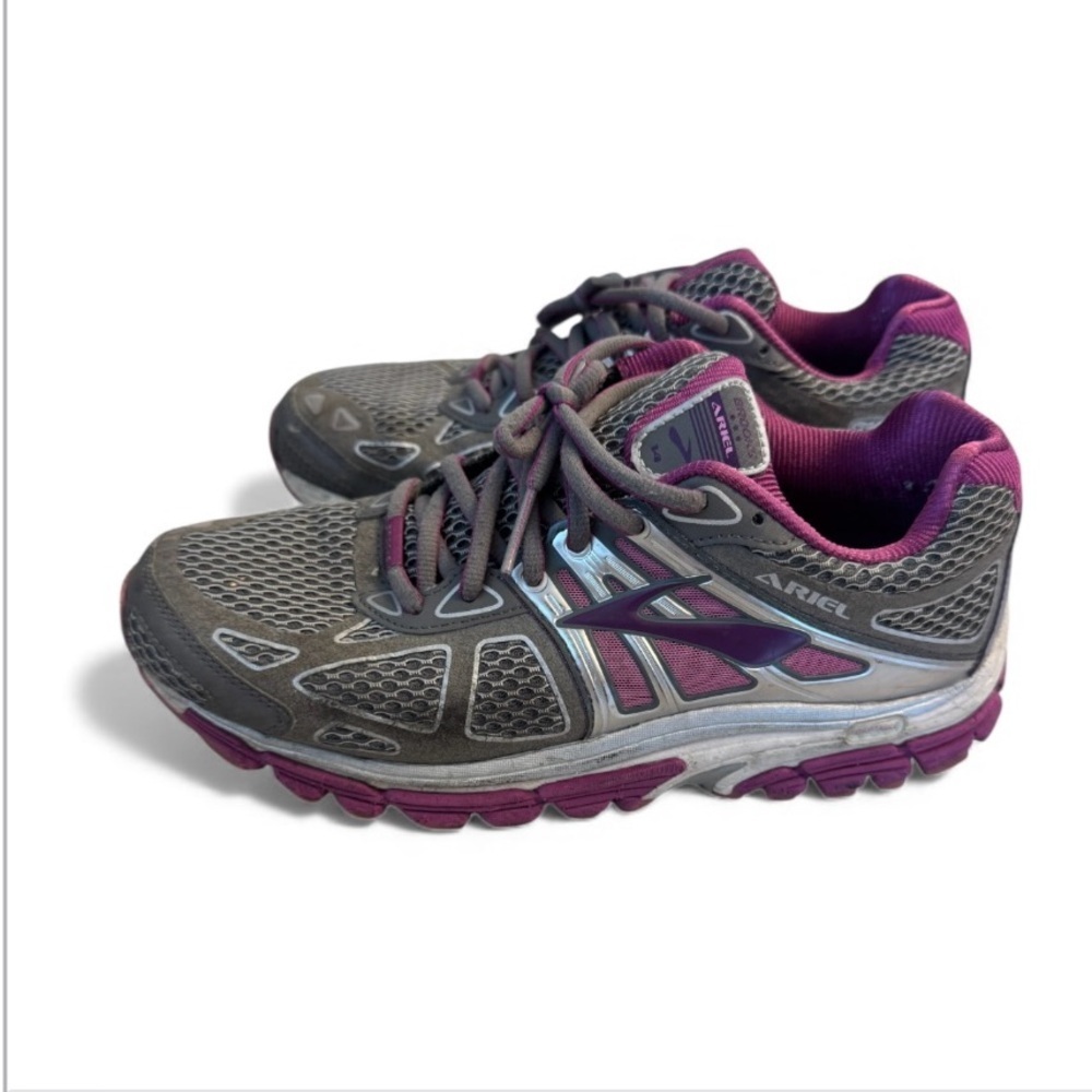 Women's Brooks Ariel 14 Running & Walking Sneakers in Gray/Purple